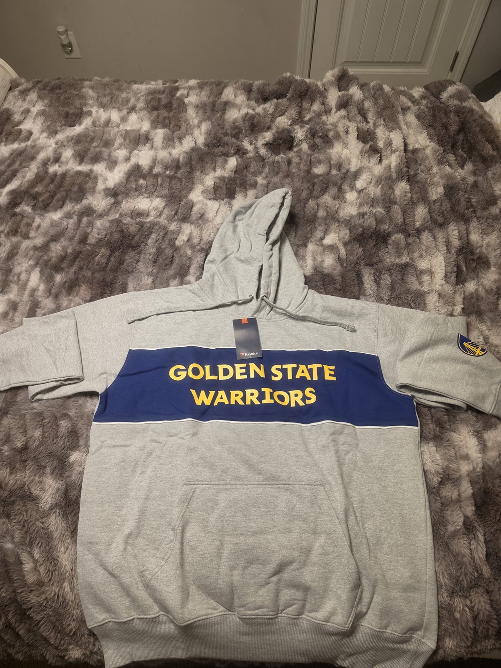 Fanatics Gray and Blue Golden State Warriors Pullover Hoodie